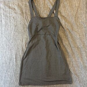 Free People Black and White Gingham Mini Dress